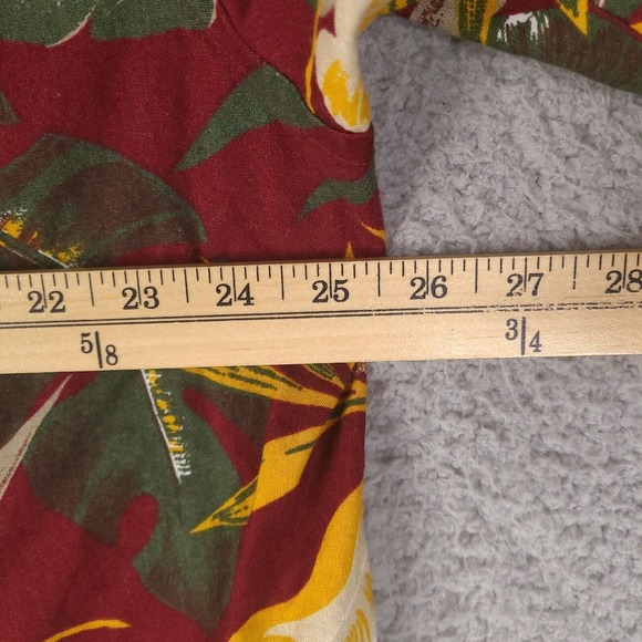 Vintage Wrangler 20X Hawaiian Shirt Mens XXL Red Burgundy Button Down - Picture 12 of 14